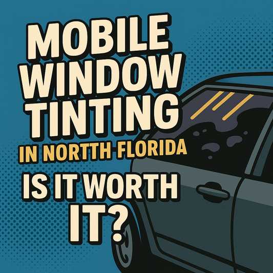 Tint Werkz mobile window tinting van servicing a vehicle in North Florida, offering convenience and professional results on-site