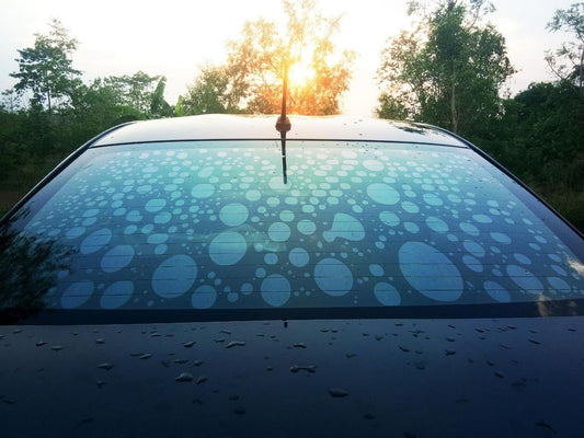 Example of bubbling and peeling window tint from a low-quality $99 tint job, highlighting the risks of cheap installations